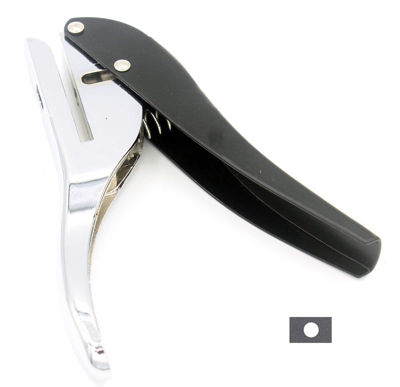 Kucaa Metal Silver Hand-held 5/16 inch 8mm Round Heavy Duty Single Circle Hole Punch for ID Cards PVC Cards Badge Photos - Image 1